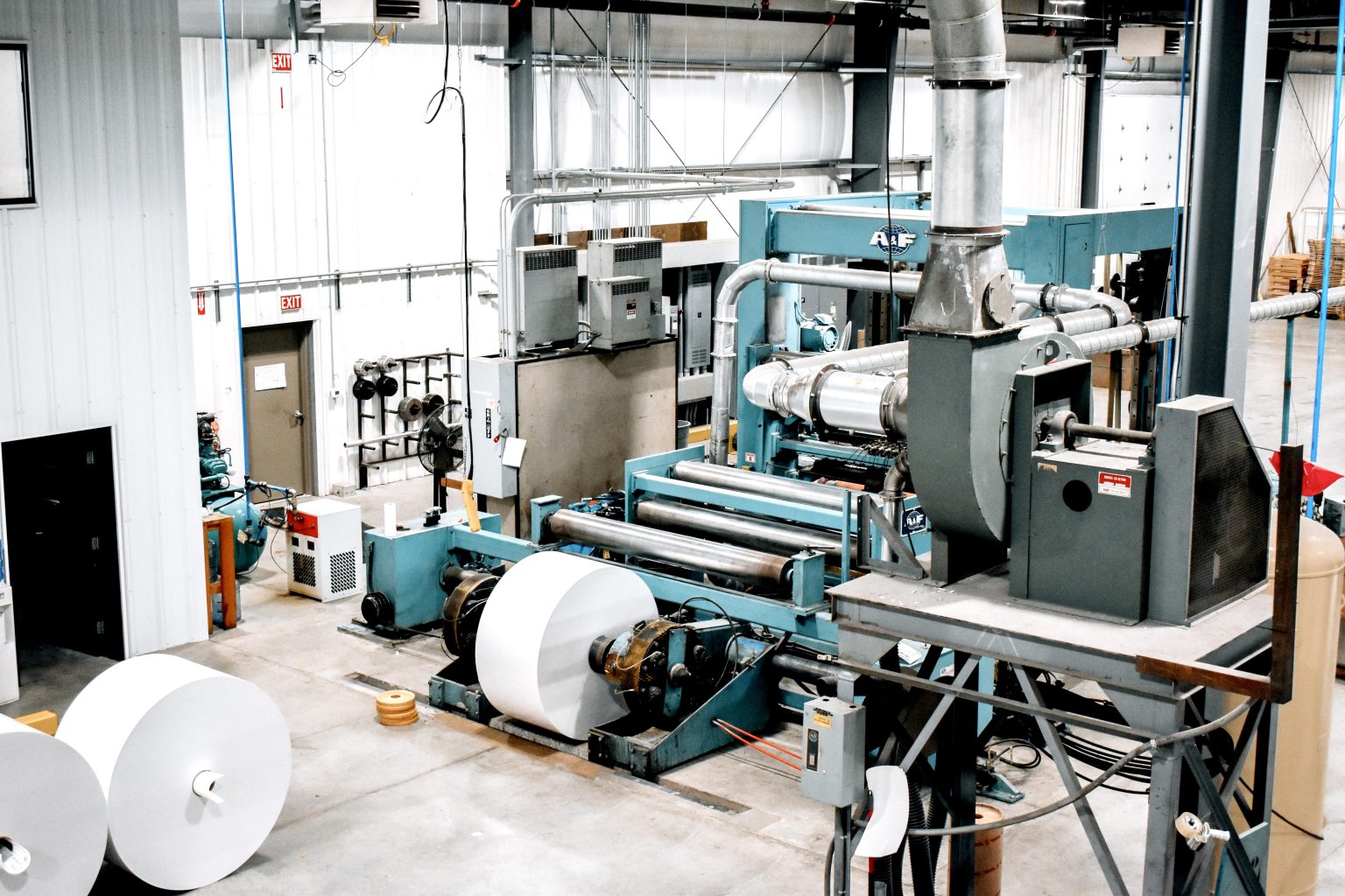 a paper converter machine in a factory