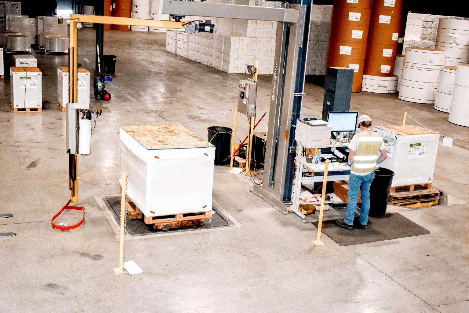 man using a scale min printer